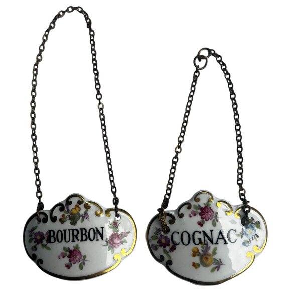 Hammersley Other - Hammersley Fine Bone China Antique Decanter Tags Bourbon & Cognac